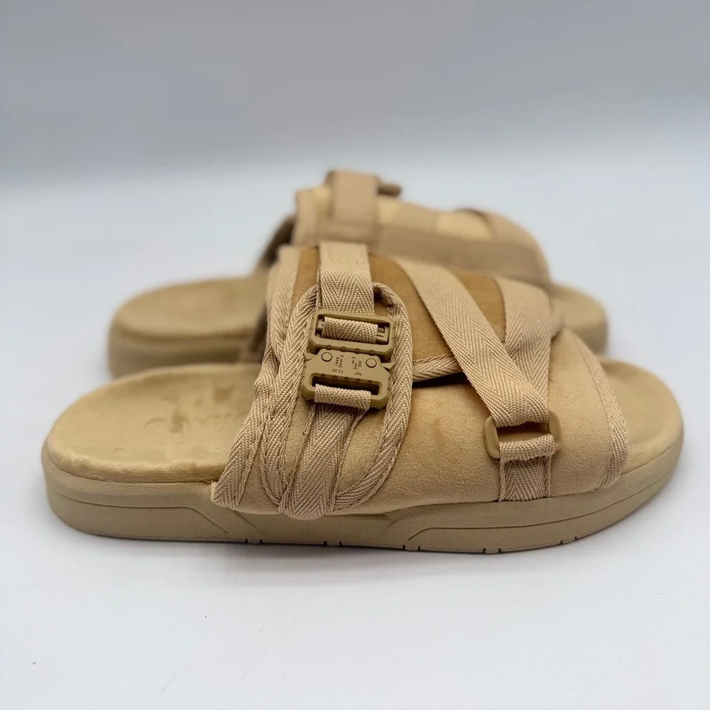 Draco Tan/Beige Jesus Slides Mens 9-10 fits Size 8.5-10 ** New w/ Travel Bag **